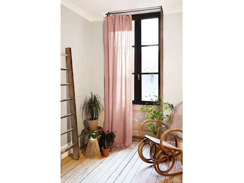 Rideau ajustable + 8 anneaux pince "Gaïa" 140 x 300 cm "Gaze de Coton"