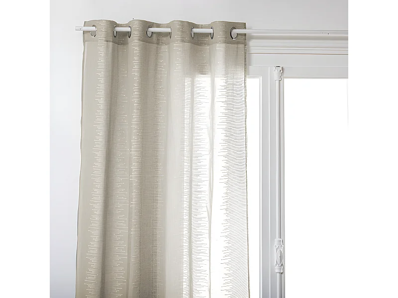 Voilage fines rayures "Liah" tamisant 140 x 240 cm Atmosphera