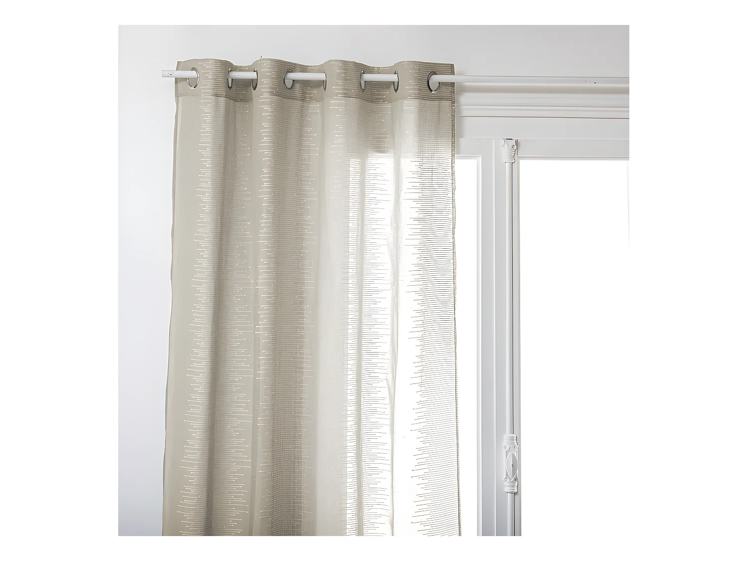 Voilage fines rayures "Liah" tamisant 140 x 240 cm Atmosphera