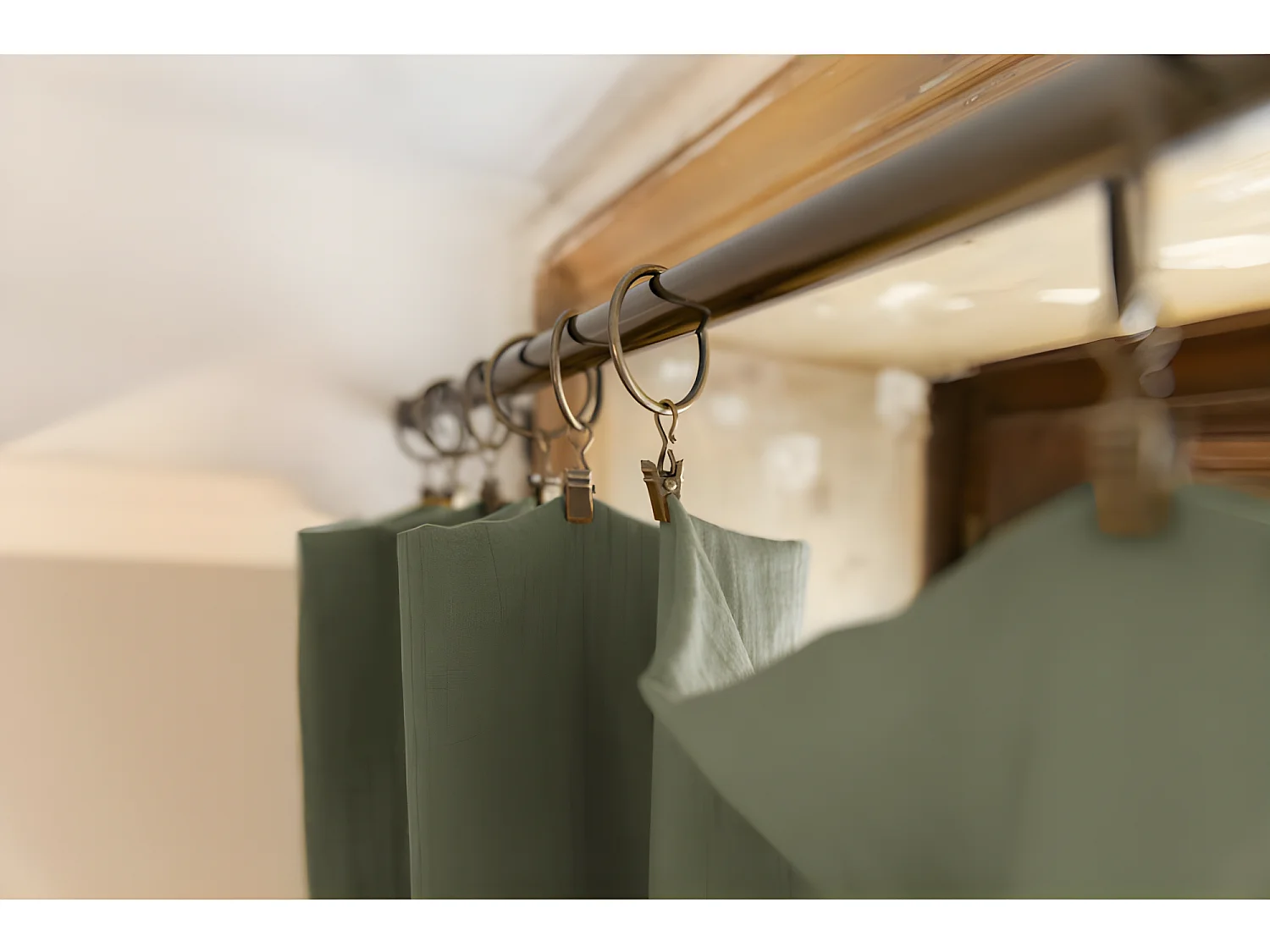 Rideau ajustable + 8 anneaux pince "Gaïa" 140 x 300 cm "Gaze de Coton"