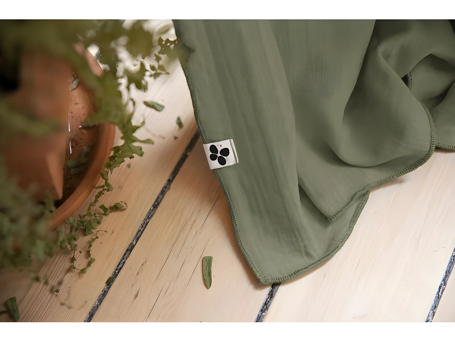 Rideau ajustable + 8 anneaux pince "Gaïa" 140 x 300 cm "Gaze de Coton"