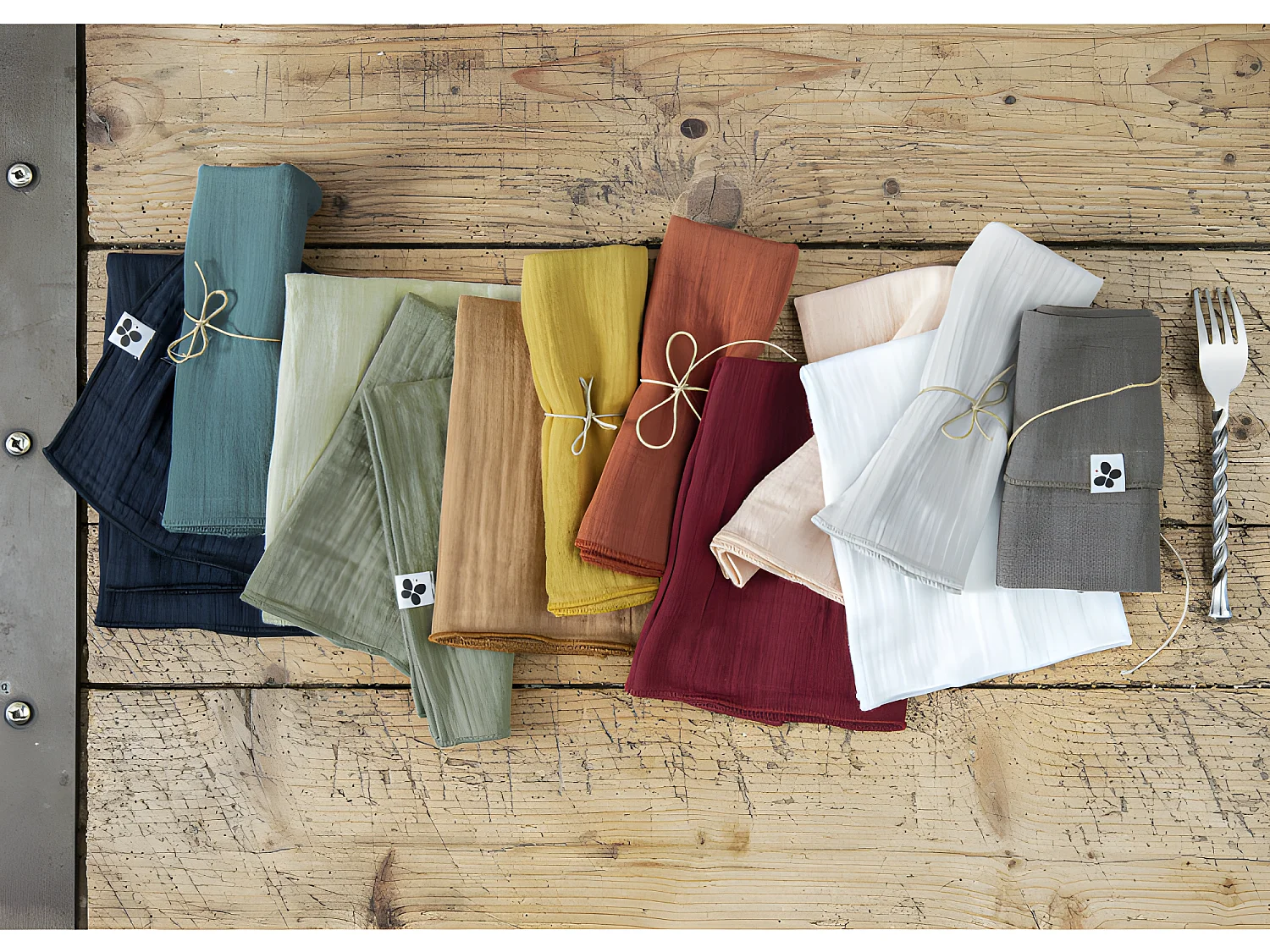 Lot de 2 essuie-mains "Gaïa" 50 x 70 cm "Gaze de Coton"