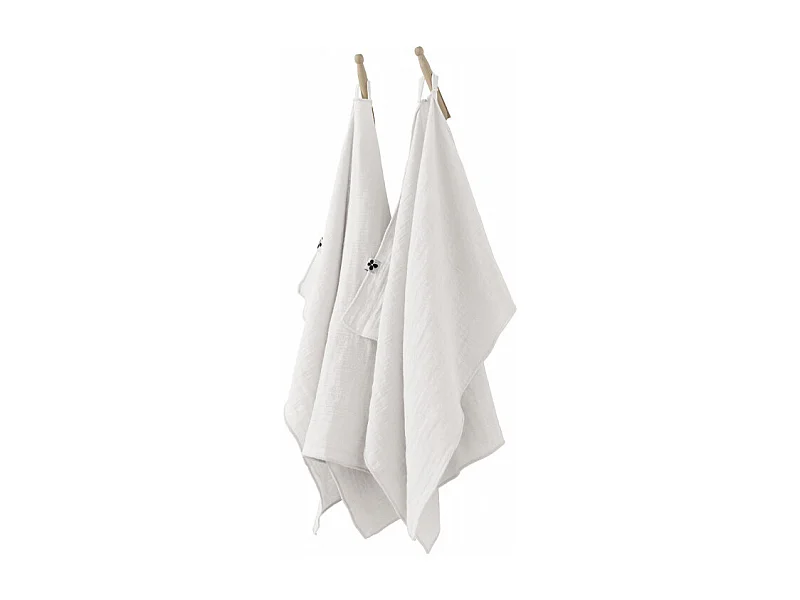 Lot de 2 essuie-mains "Gaïa" 50 x 70 cm "Gaze de Coton" l'Effet Papillon