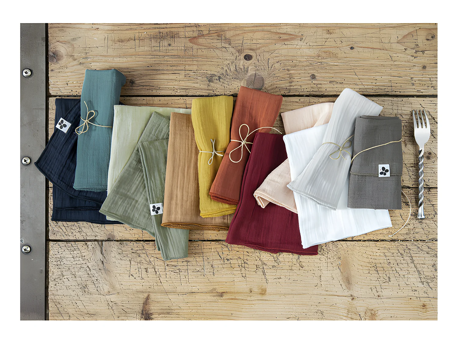 Lot de 2 essuie-mains "Gaïa" 50 x 70 cm "Gaze de Coton"