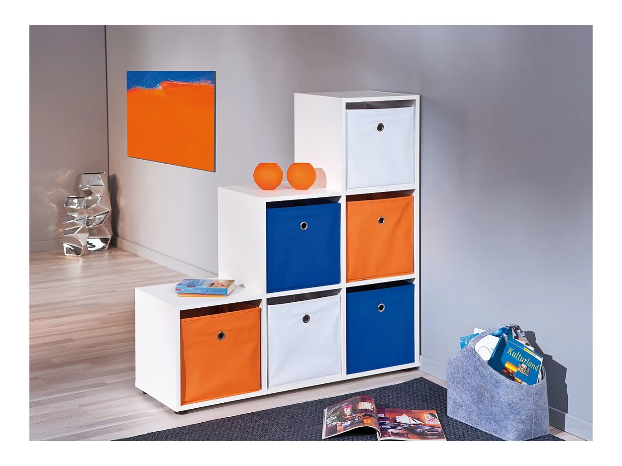 Étagère 6 Compartiments "Kase" 109cm Blanc