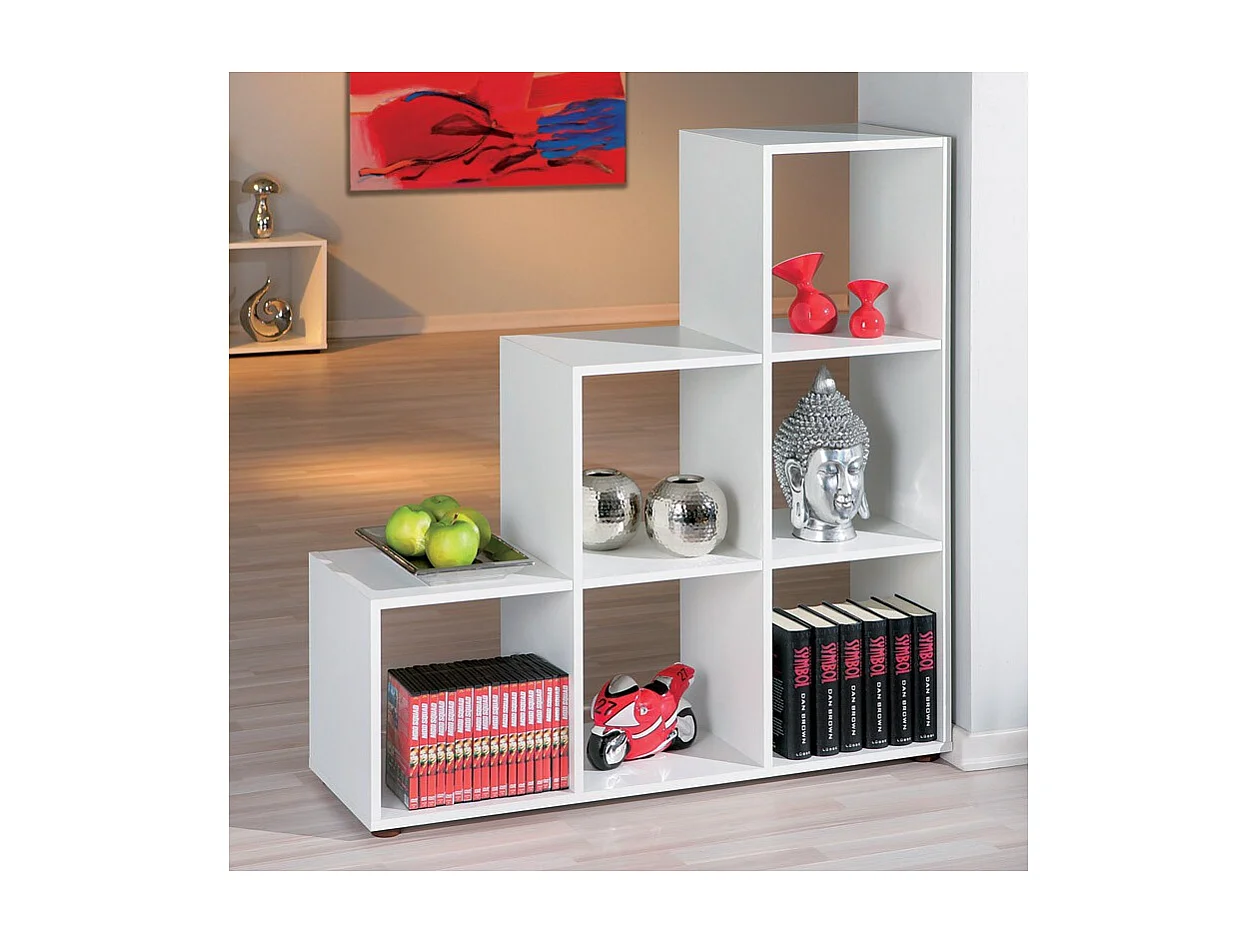 Étagère 6 Compartiments "Kase" 109cm Blanc