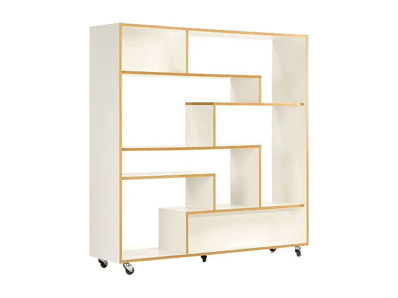 Étagère Bibliothèque Design "Southbury" 143cm Chêne & Blanc