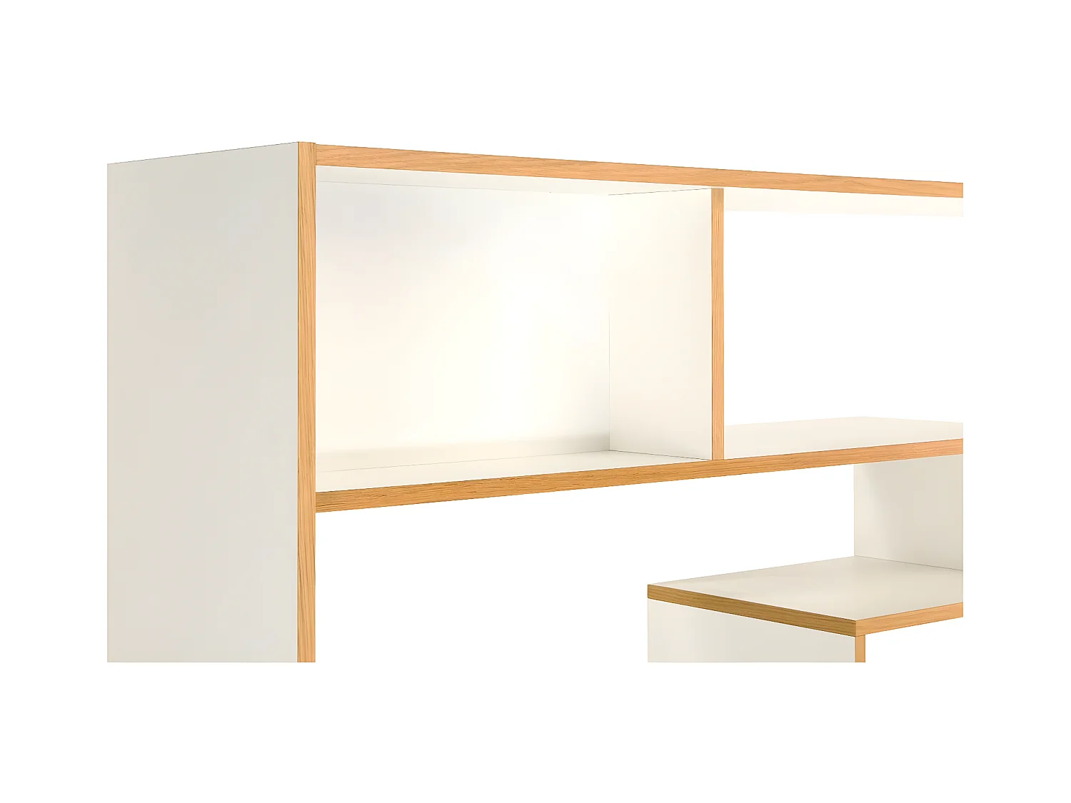 Étagère Bibliothèque Design "Southbury" 143cm Chêne & Blanc