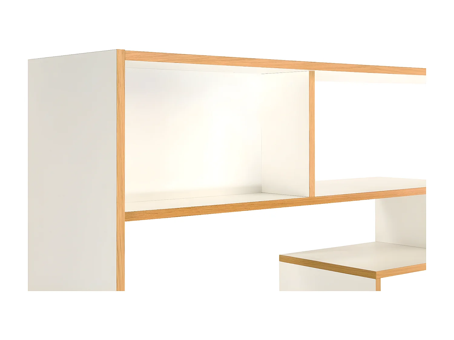 Étagère Bibliothèque Design "Southbury" 143cm Chêne & Blanc