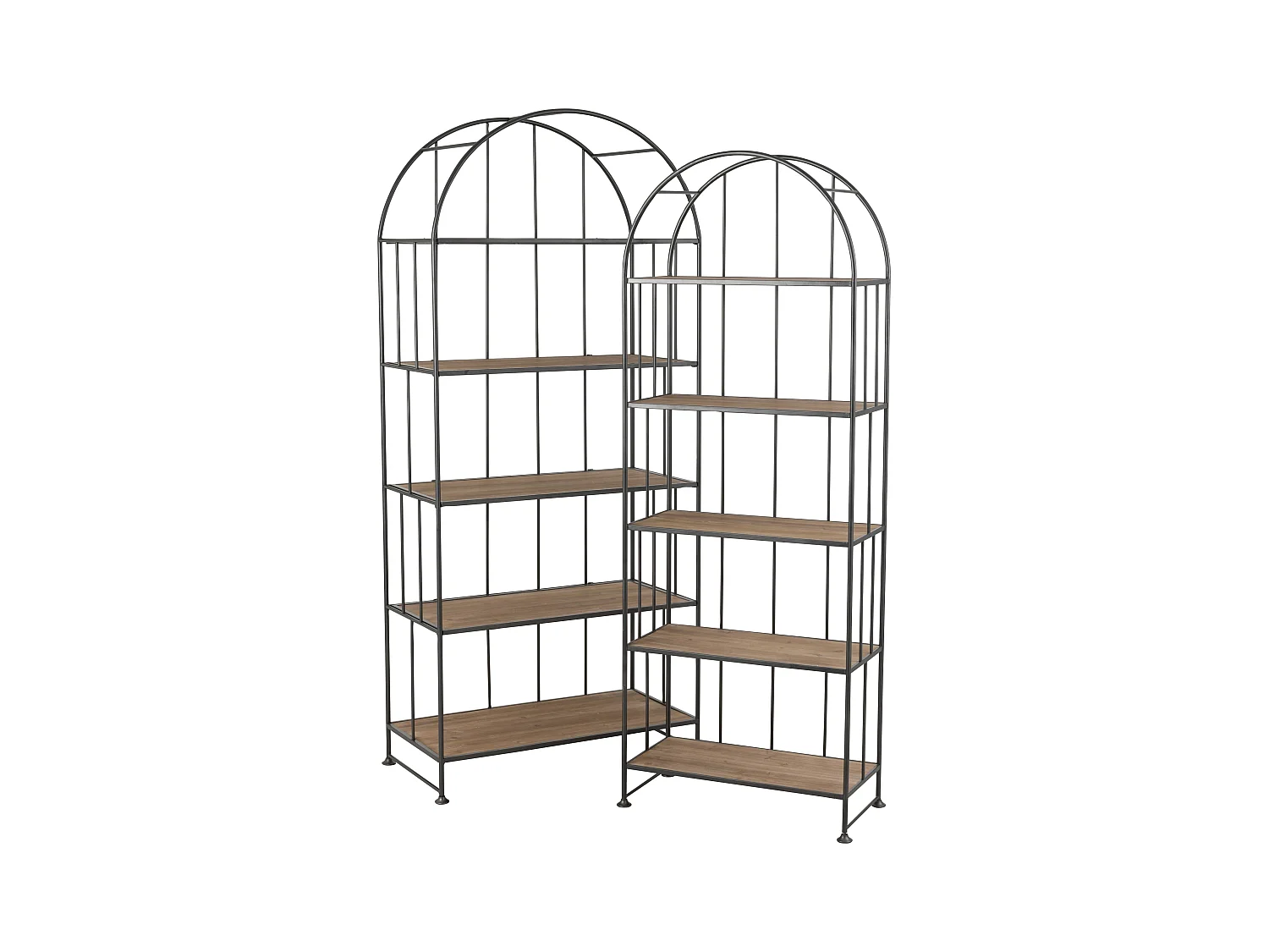 Lot de 2 Étagères Déco "Carambo" 182cm Marron