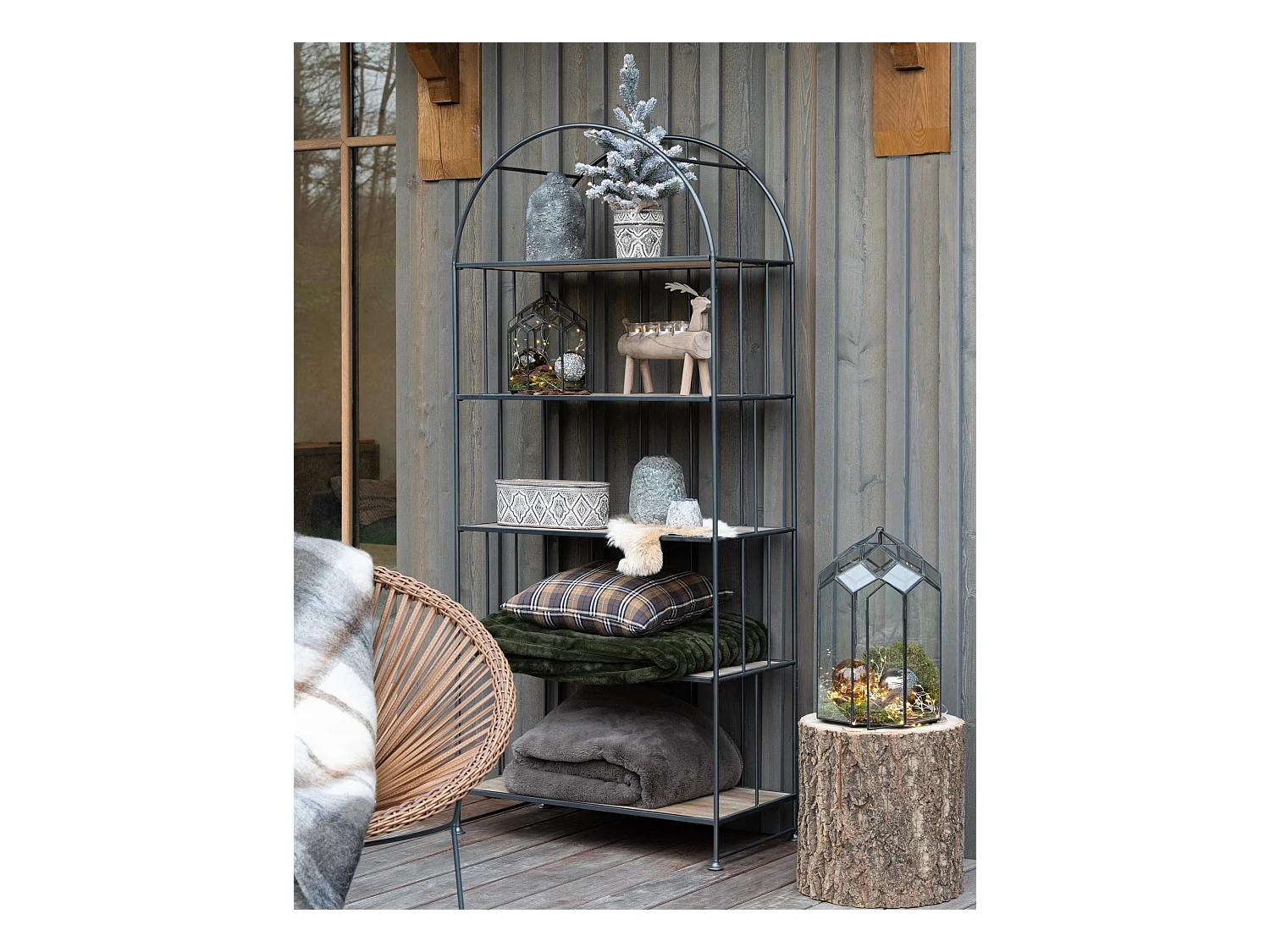 Lot de 2 Étagères Déco "Carambo" 182cm Marron