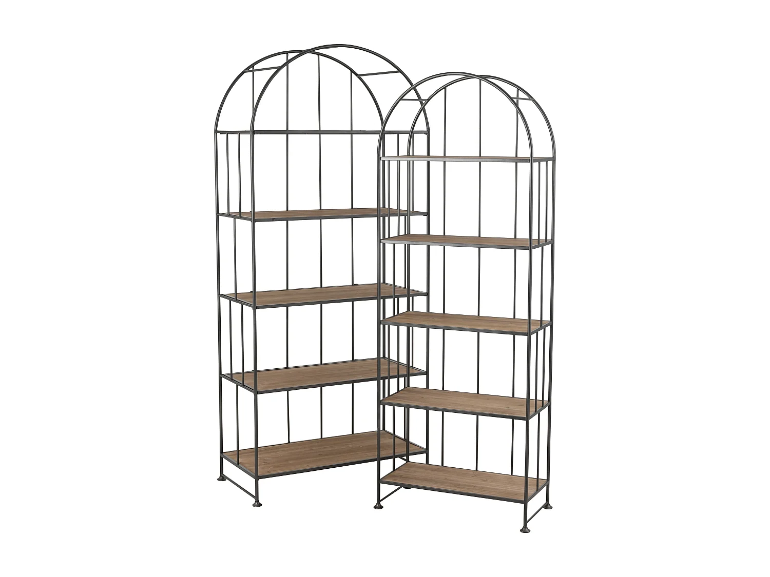 Lot de 2 Étagères Déco "Carambo" 182cm Marron