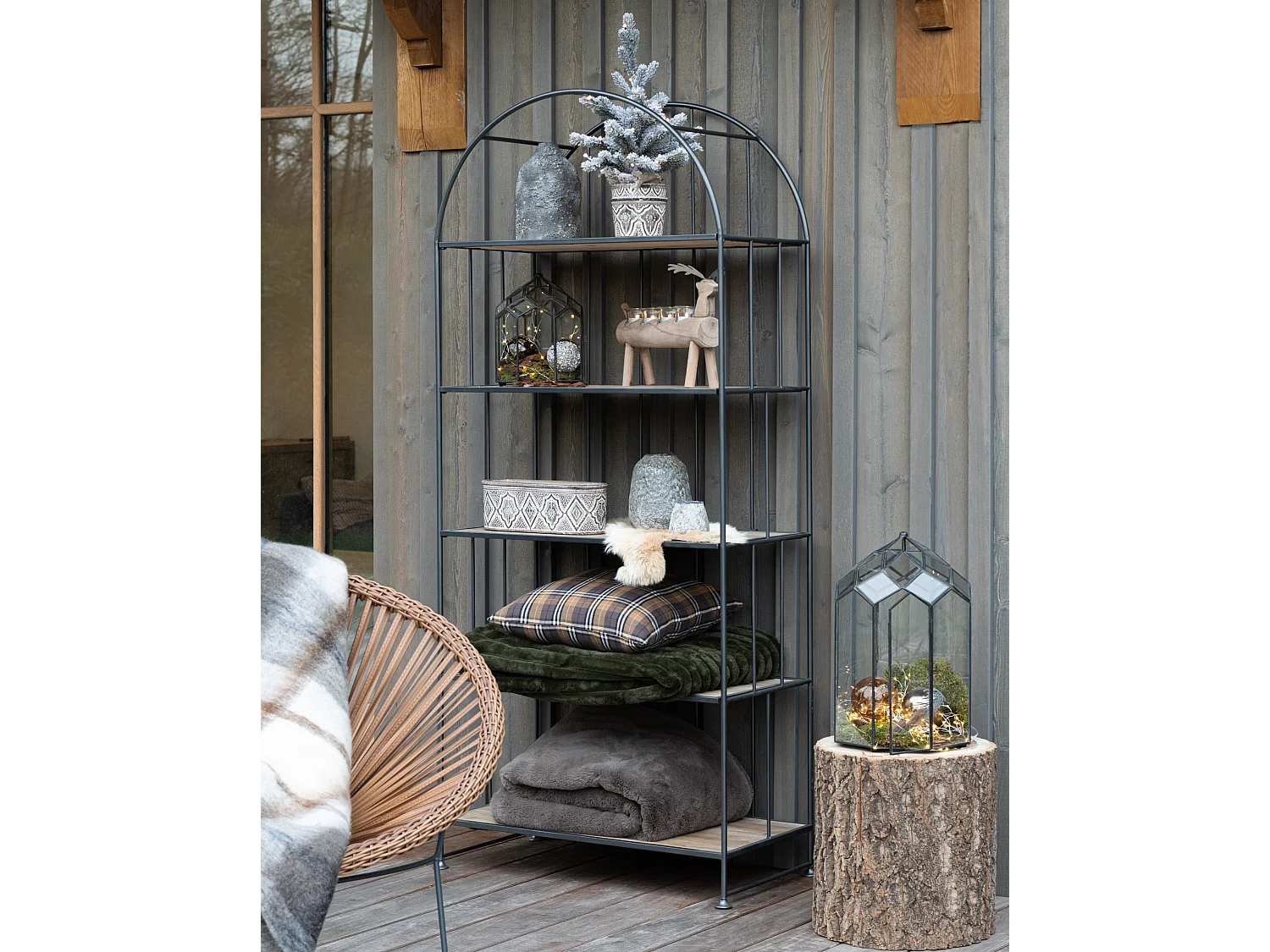 Lot de 2 Étagères Déco "Carambo" 182cm Marron