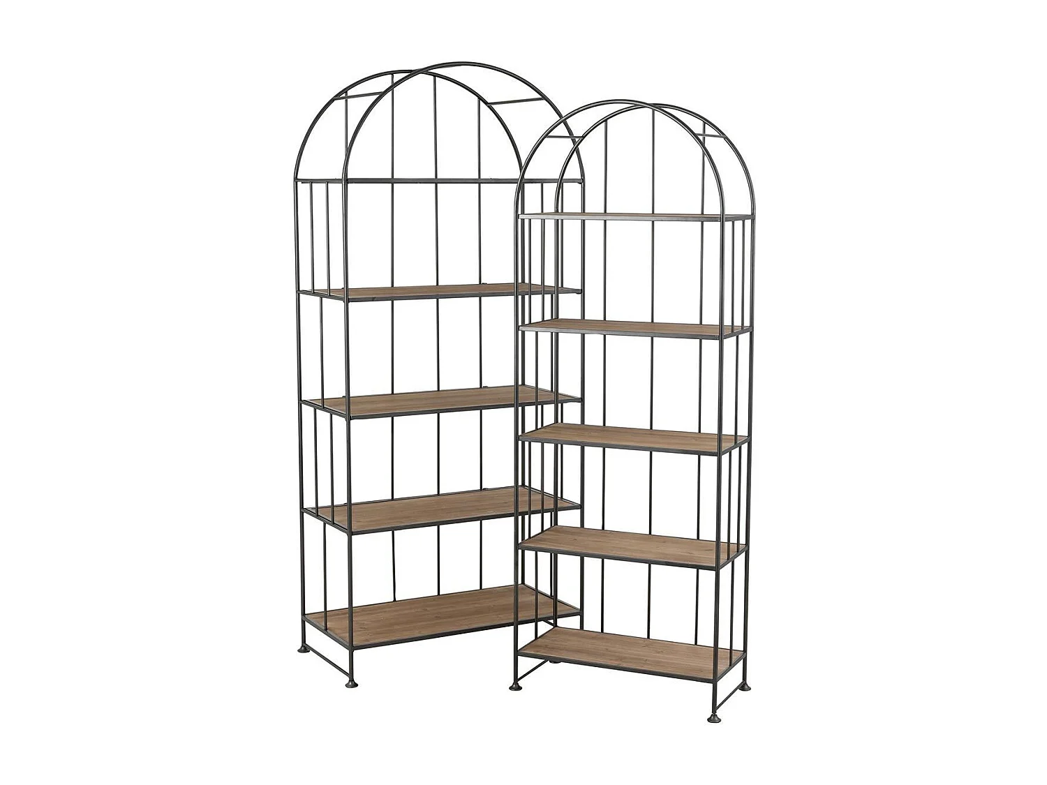 Lot de 2 Étagères Déco "Carambo" 182cm Marron