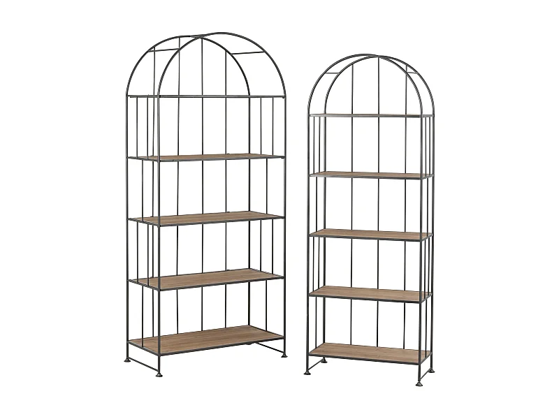 Lot de 2 Étagères Déco "Carambo" 182cm Marron