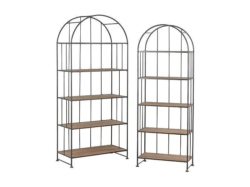 Lot de 2 Étagères Déco "Carambo" 182cm Marron