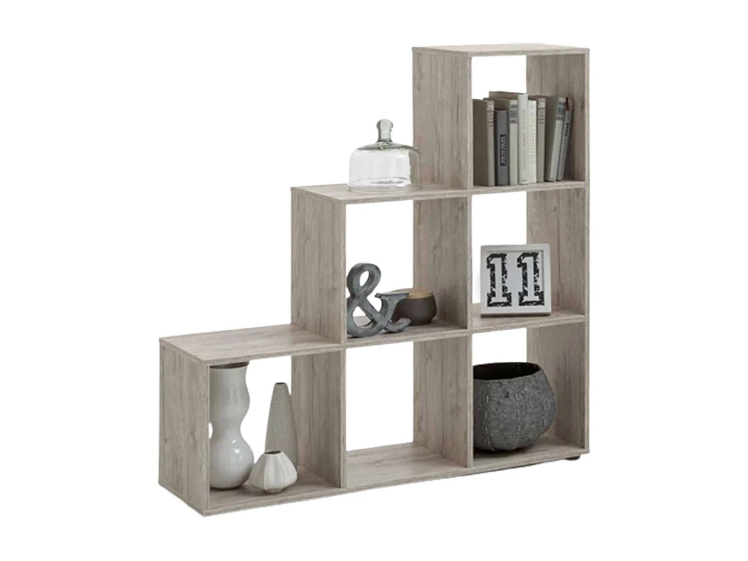 Étagère 6 Cases Design "Gaman" 108cm Chêne Sable