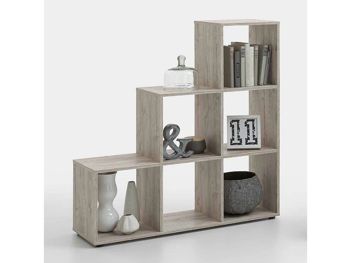 Étagère 6 Cases Design "Gaman" 108cm Chêne Sable