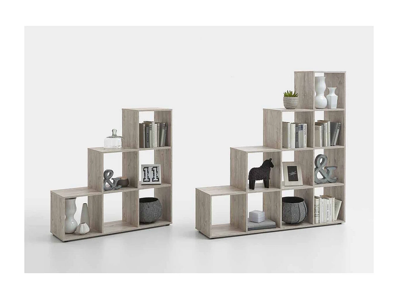 Étagère 6 Cases Design "Gaman" 108cm Chêne Sable