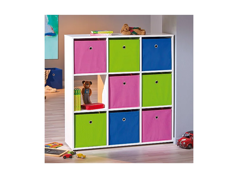 Étagère 9 Compartiments "Kase" 109cm Blanc