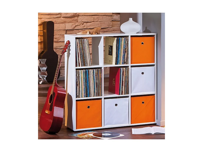 Étagère 9 Compartiments "Kase" 109cm Blanc