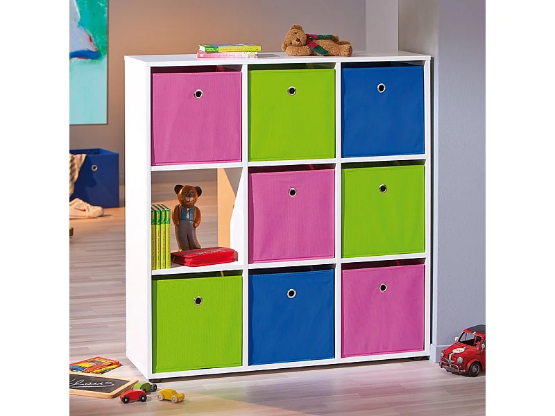 Étagère 9 Compartiments "Kase" 109cm Blanc