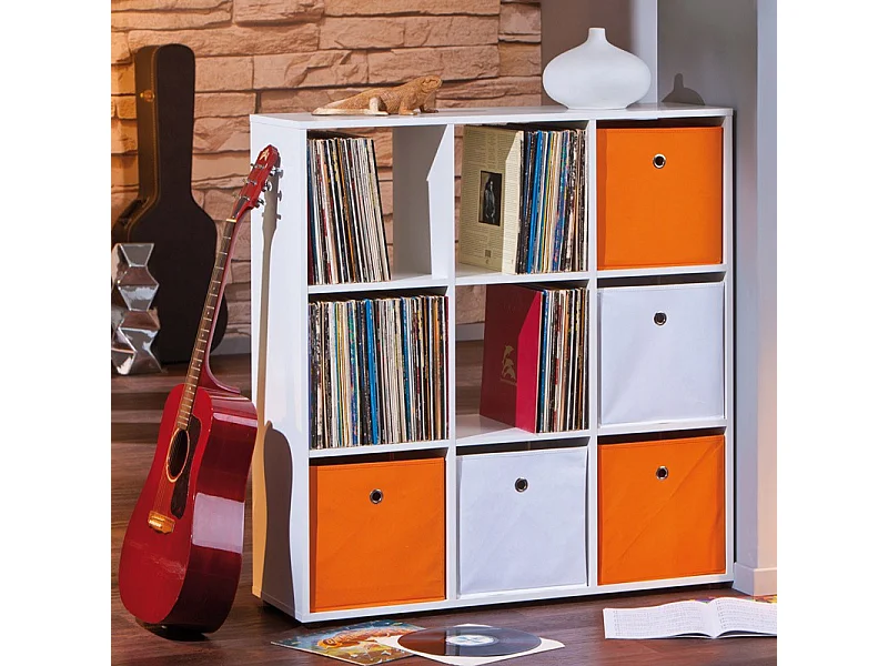 Étagère 9 Compartiments "Kase" 109cm Blanc