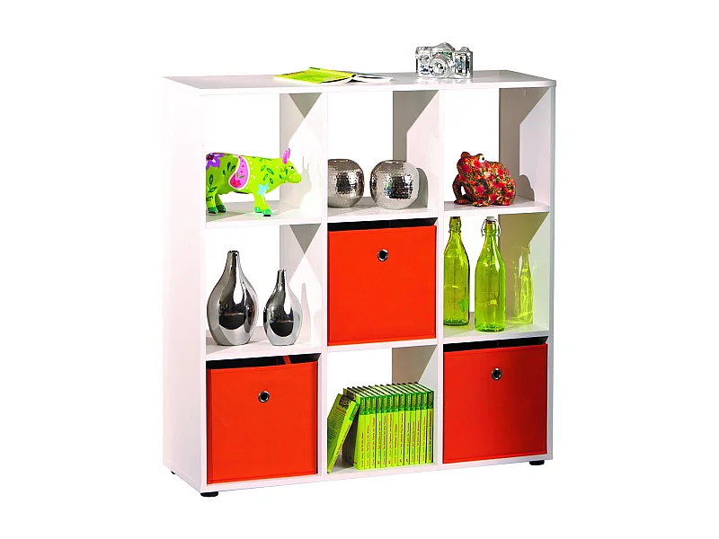 Étagère 9 Compartiments "Kase" 109cm Blanc