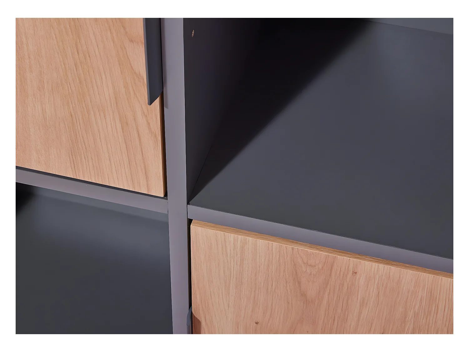 Pepeto Regal 5 Türen, 5 Ablagen grau, Artisan Eiche dekor.