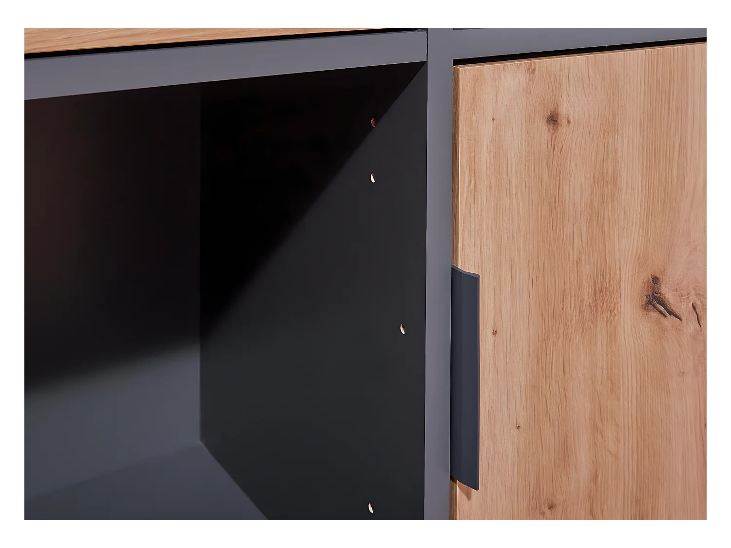 Pepeto Regal 5 Türen, 5 Ablagen grau, Artisan Eiche dekor.