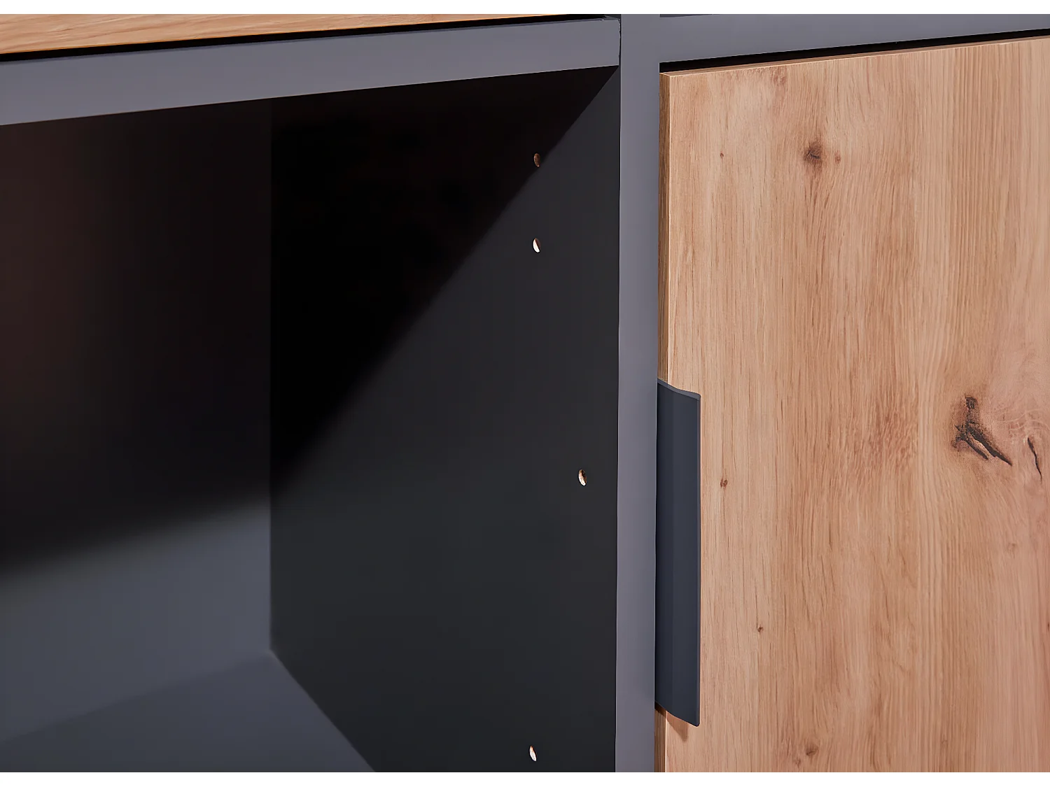 Pepeto Regal 5 Türen, 5 Ablagen grau, Artisan Eiche dekor.