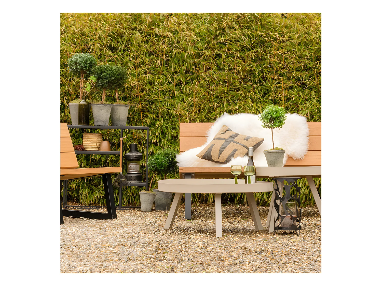 Sunny - Table d'appoint en métal ø60cm - Beige