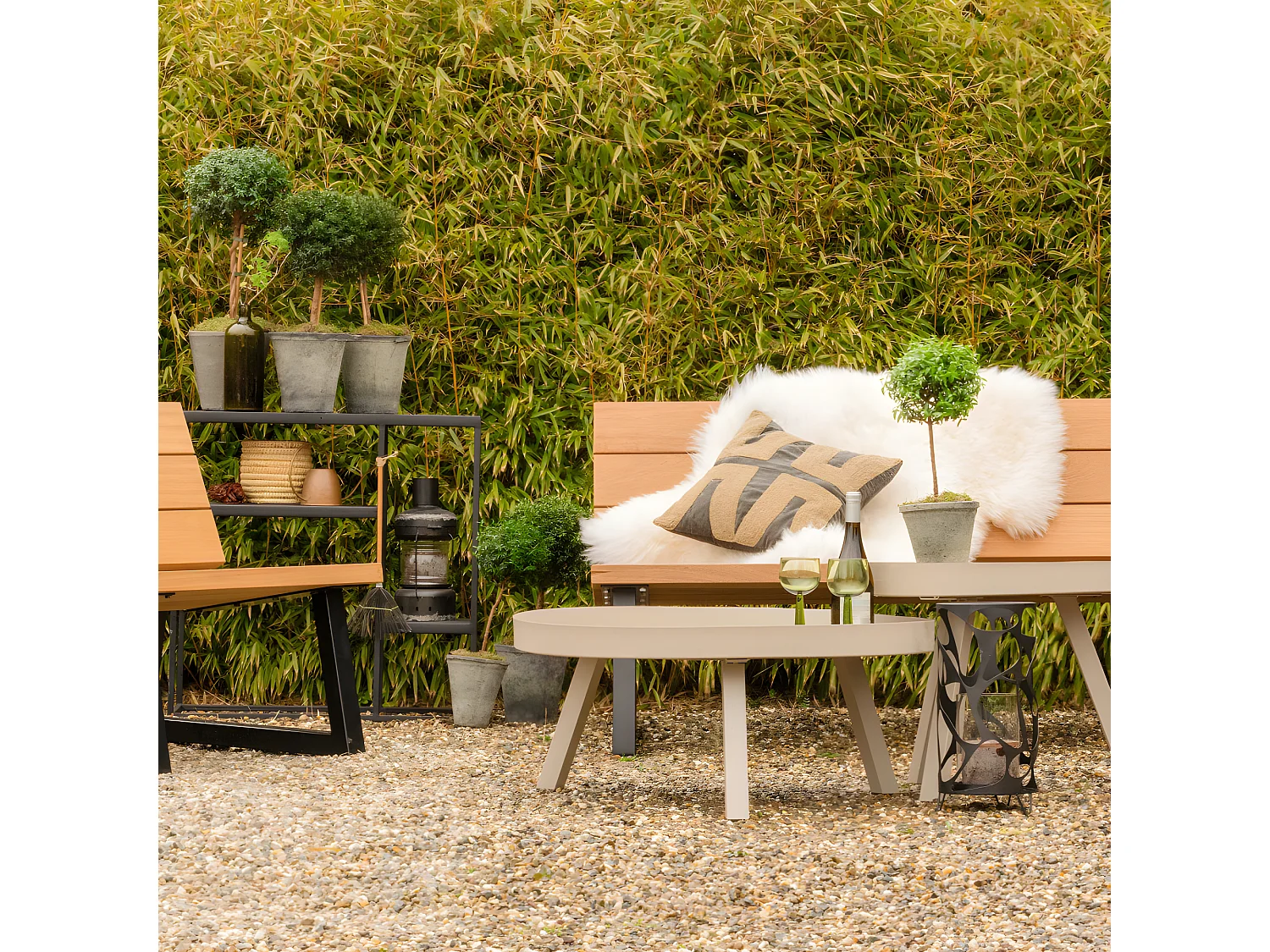 Sunny - Table d'appoint en métal ø60cm - Beige