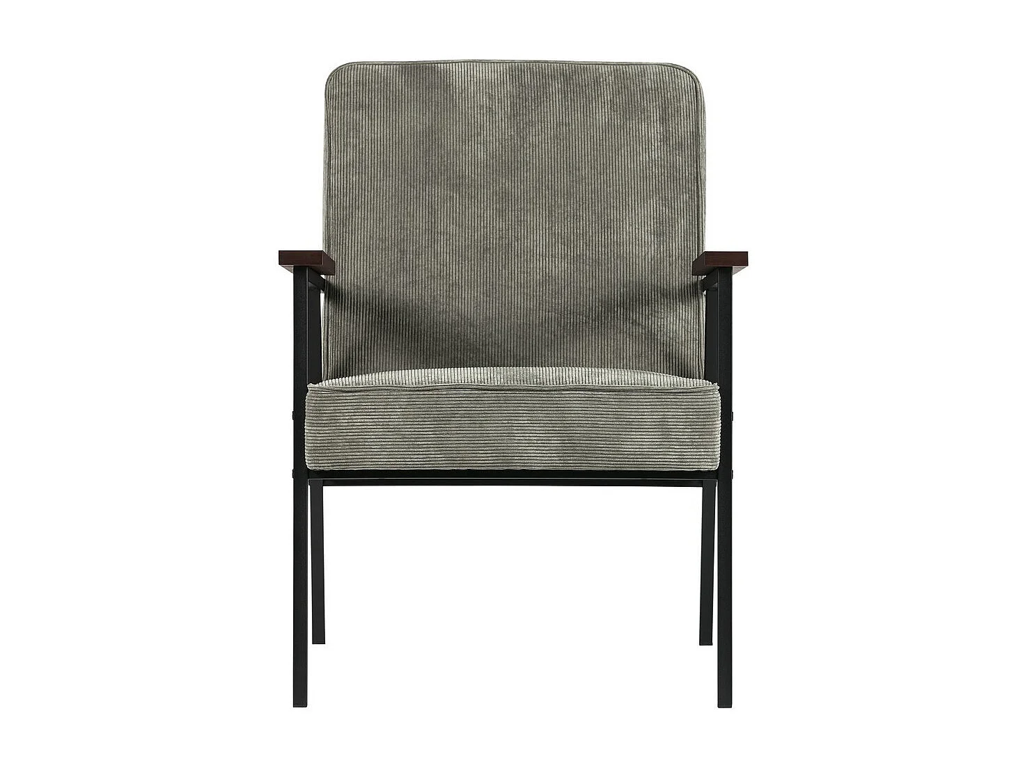 SALLY - Fauteuil d'appoint en velours côtelé gris kaki