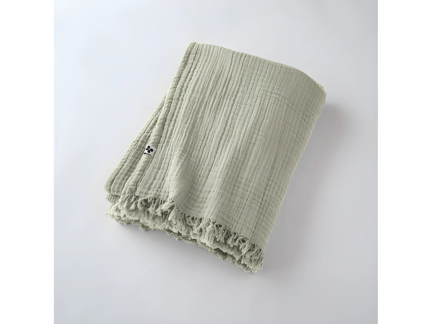 Plaid à franges "Gaïa" toutes dimensions "Gaze de Coton"