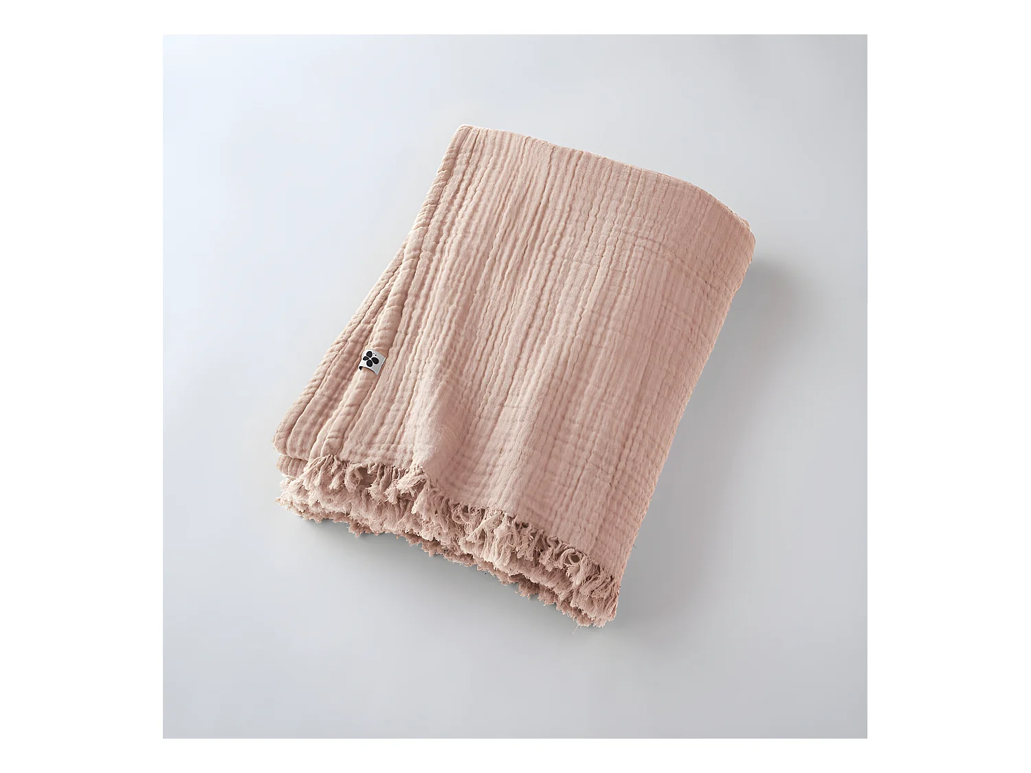 Plaid à franges "Gaïa" toutes dimensions "Gaze de Coton"