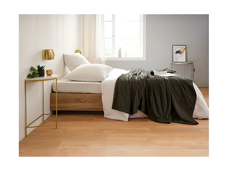 Plaid Microvelours côtelé "Dolce" 150 x 200 cm Toison d'or