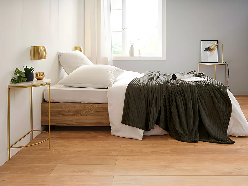 Plaid Microvelours côtelé "Dolce" 150 x 200 cm Toison d'or