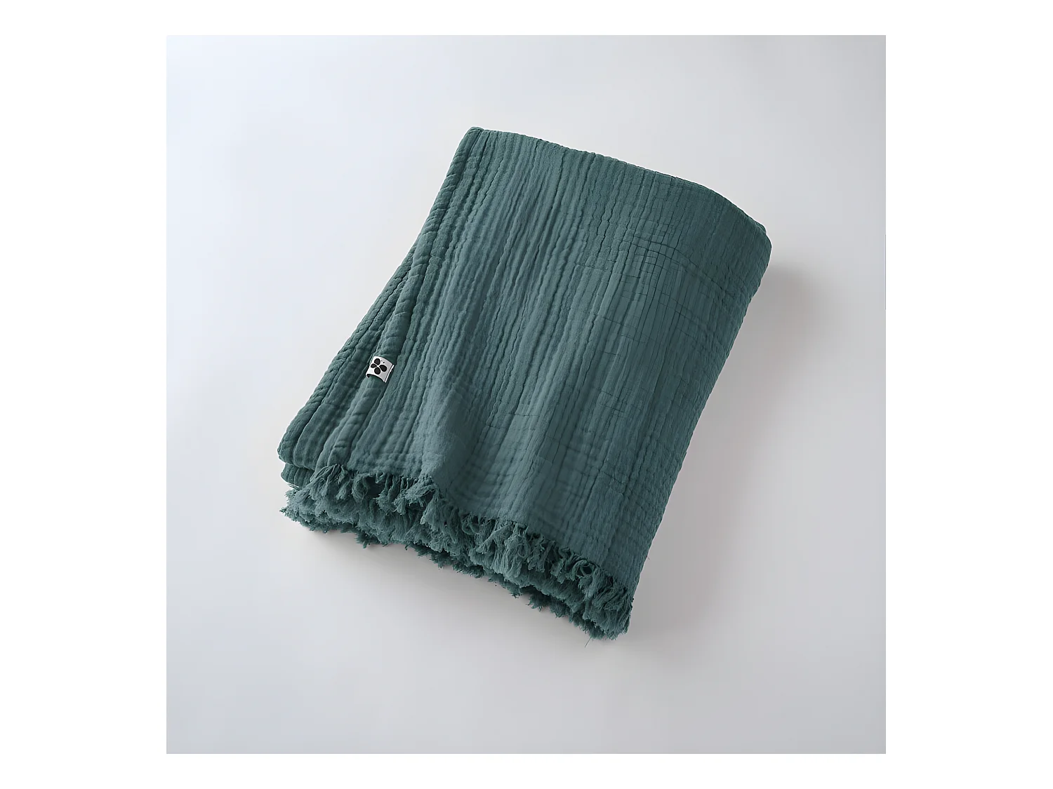 Plaid à franges "Gaïa" toutes dimensions "Gaze de Coton"