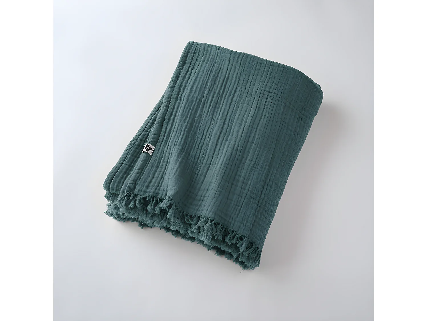 Plaid à franges "Gaïa" toutes dimensions "Gaze de Coton"