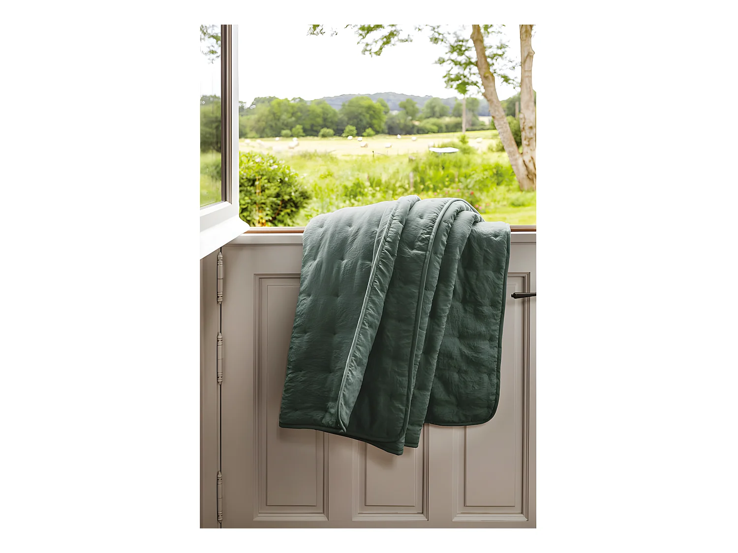 Plaid matelassé aspect lavé-froissé "Angkor" Toison d'Or