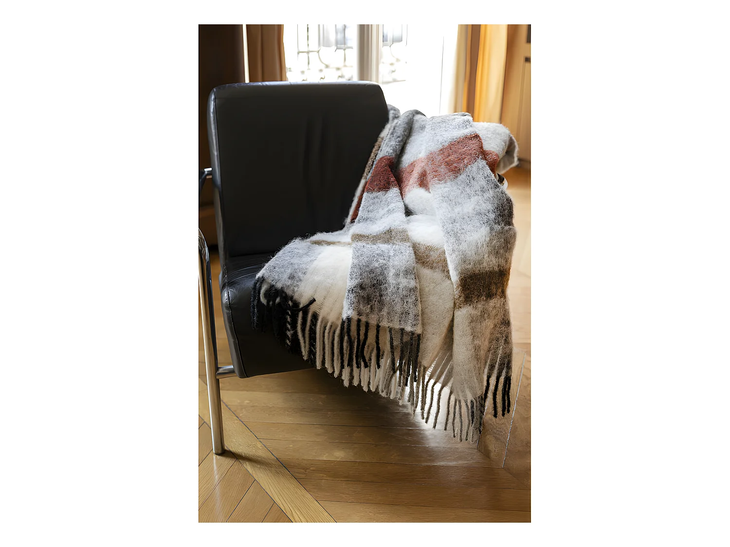 Plaid Alpaga Mohair Laine & Polyamide "Iseo" 130 x 180 cm Toison d'or