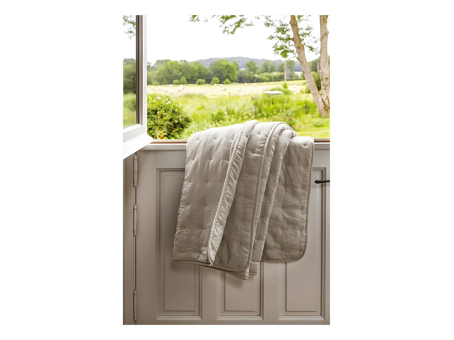 Plaid matelassé aspect lavé-froissé "Angkor" Toison d'Or