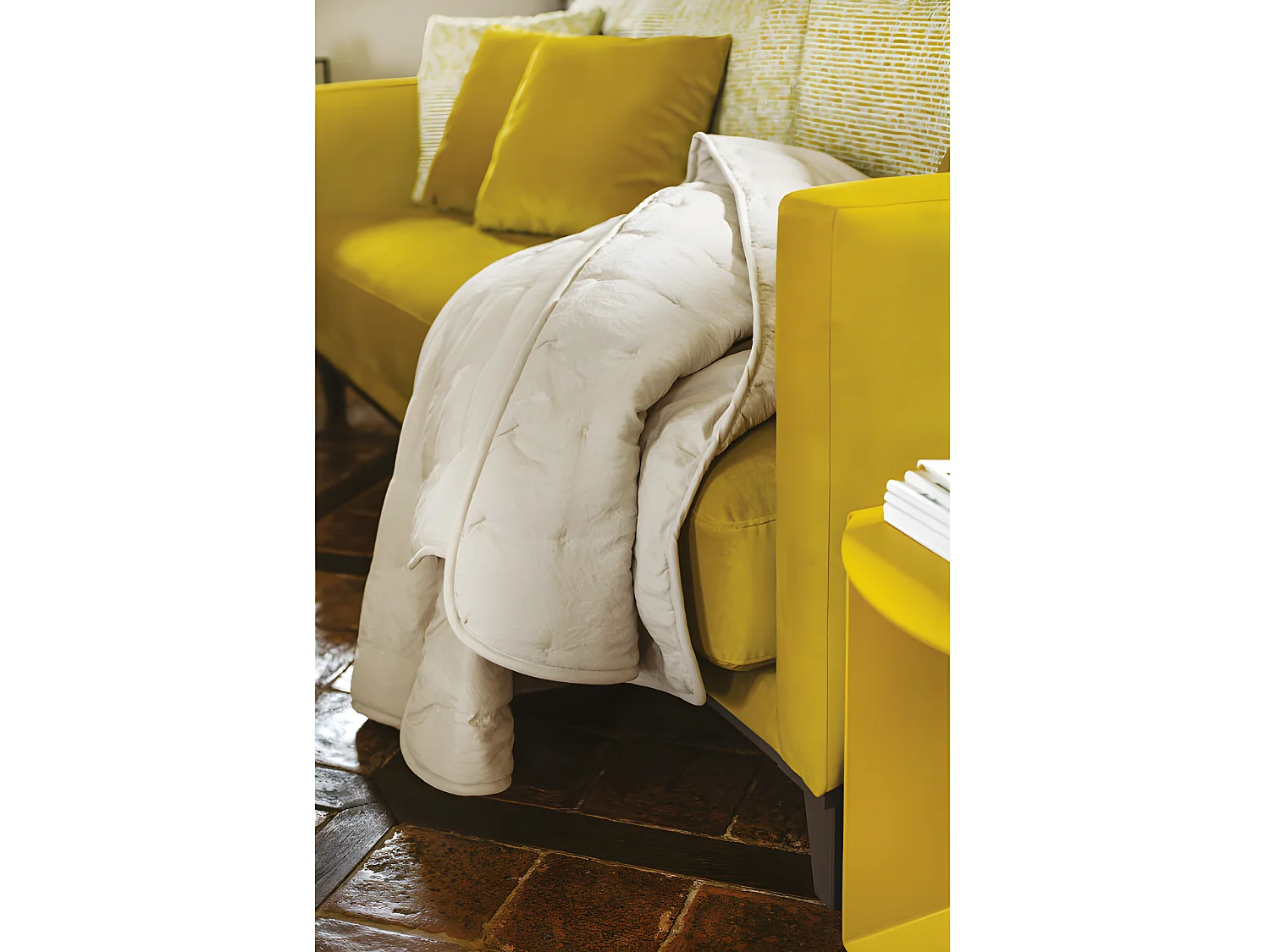 Plaid matelassé aspect lavé-froissé "Angkor" Toison d'Or