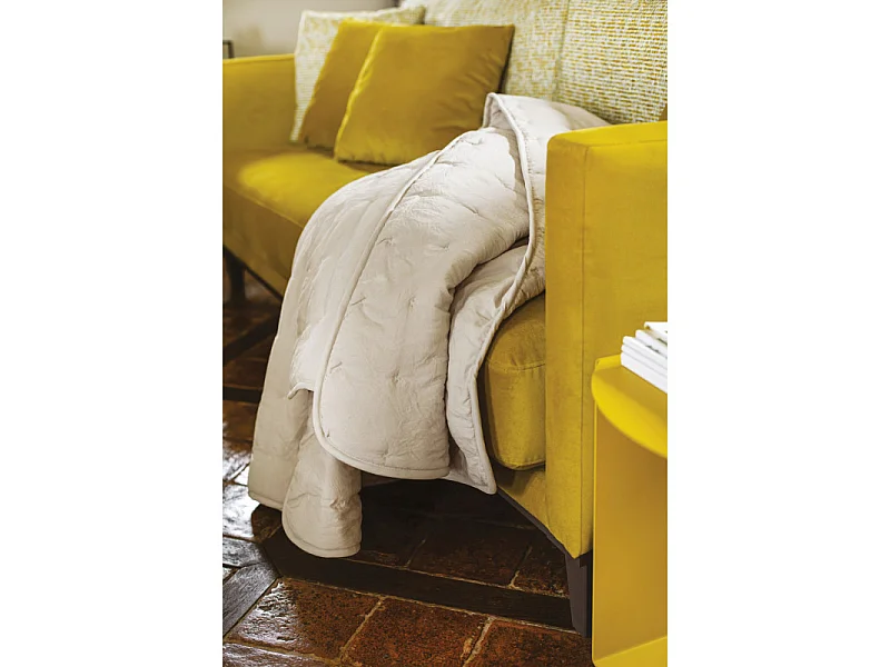 Plaid matelassé aspect lavé-froissé "Angkor" Toison d'Or
