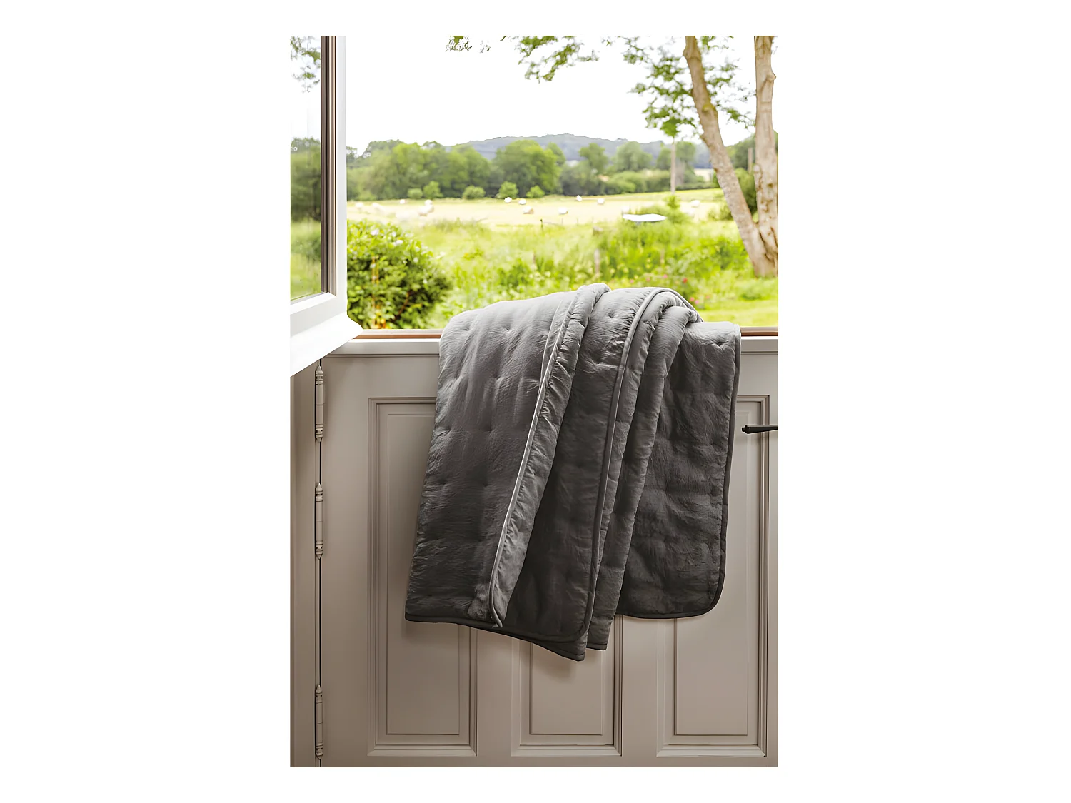 Plaid matelassé aspect lavé-froissé "Angkor" Toison d'Or