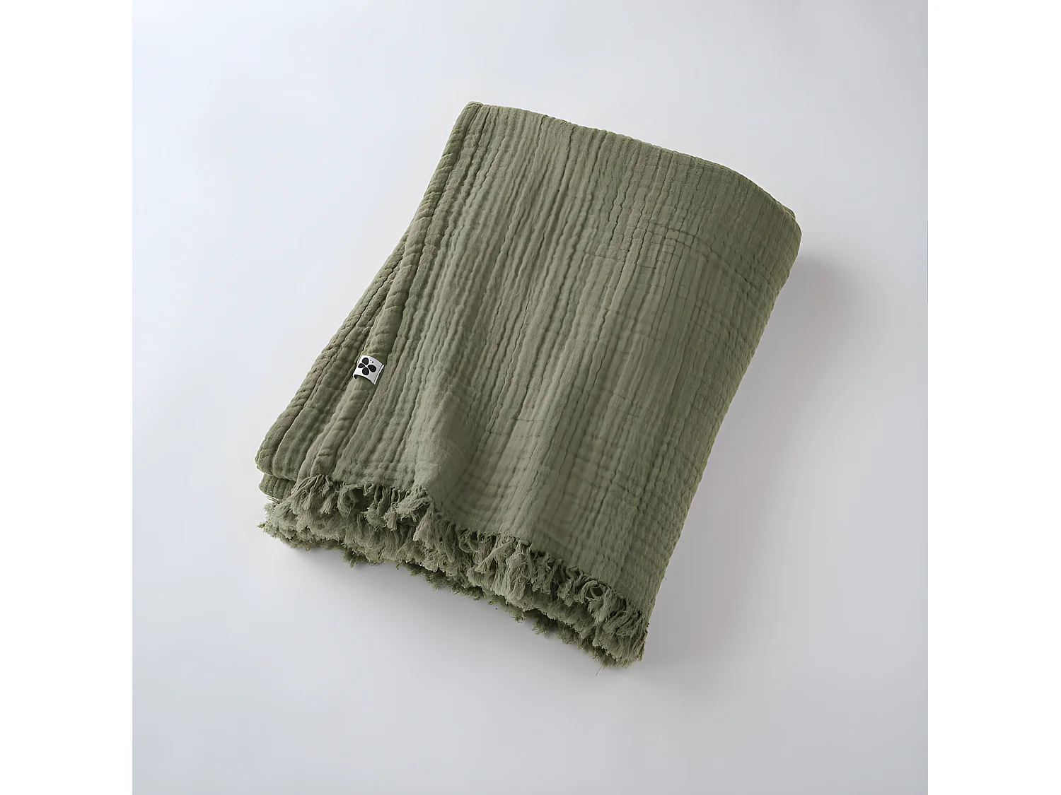 Plaid à franges "Gaïa" toutes dimensions "Gaze de Coton"