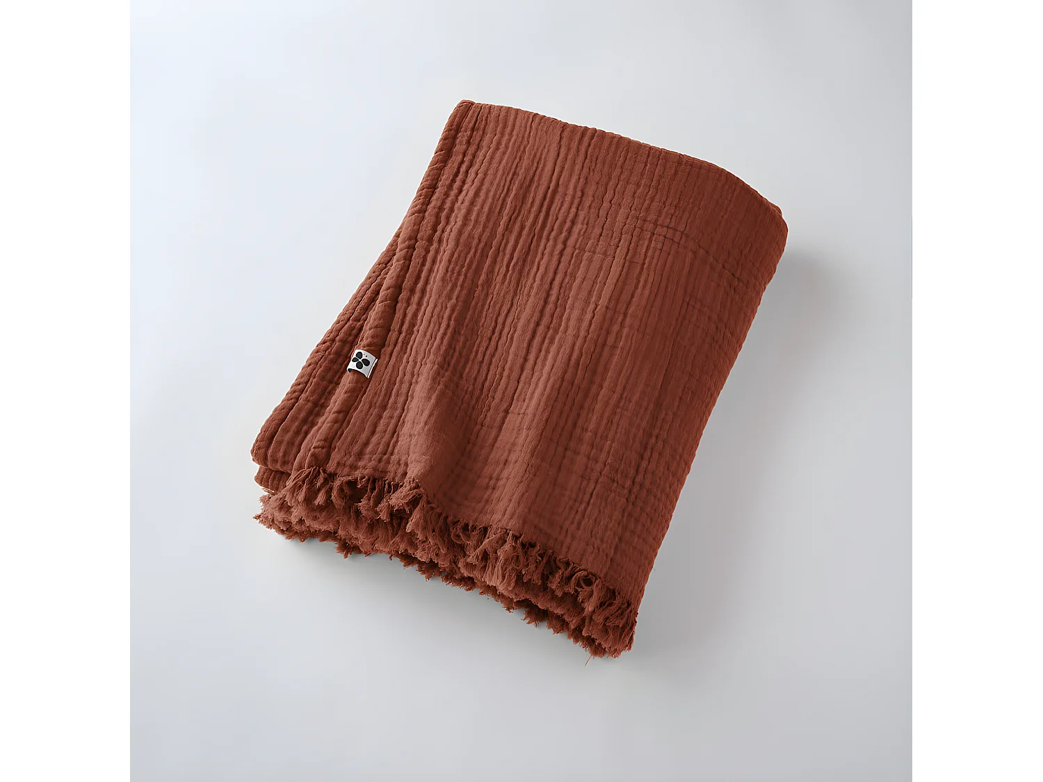 Plaid à franges "Gaïa" toutes dimensions "Gaze de Coton"