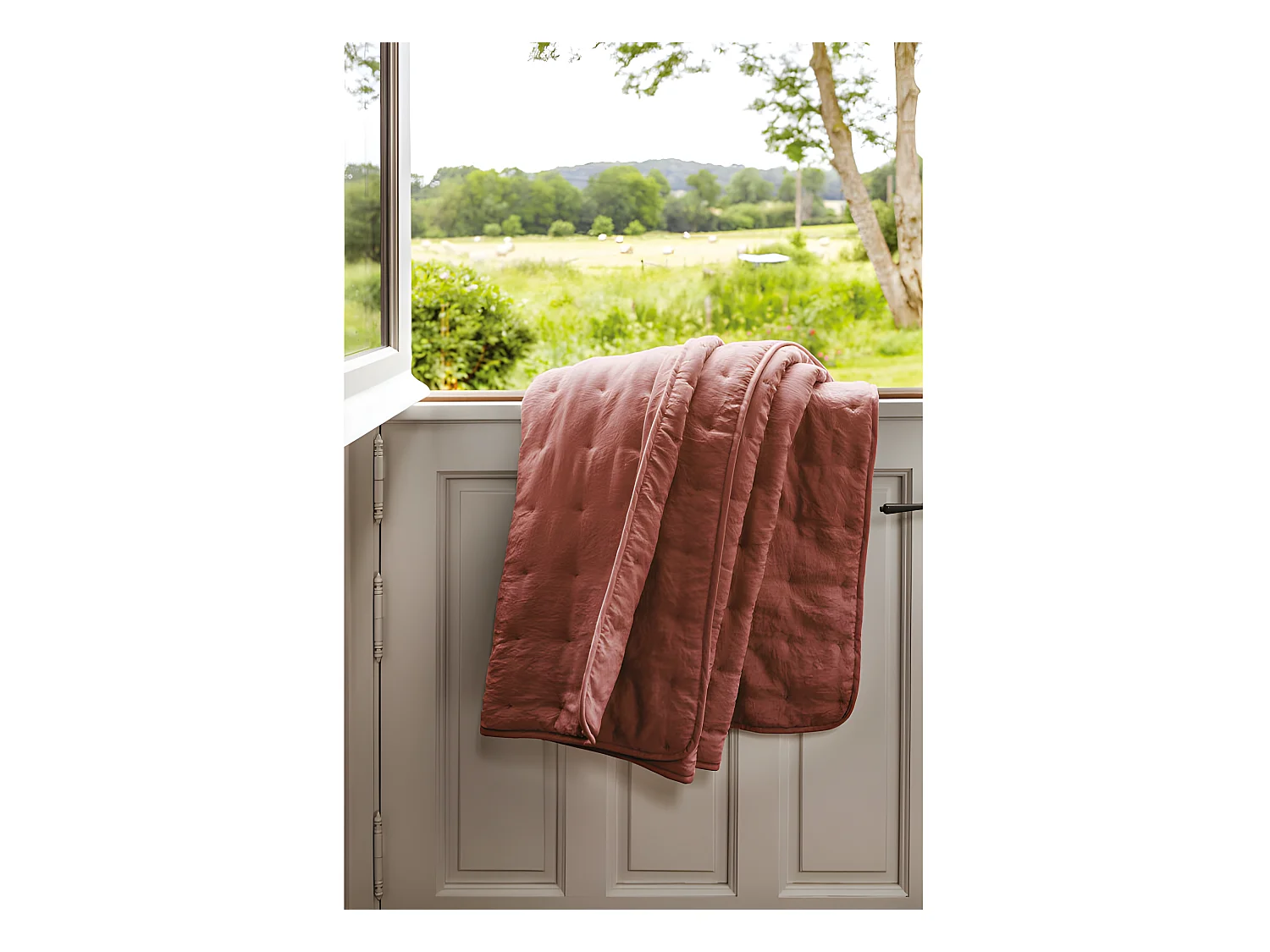 Plaid matelassé aspect lavé-froissé "Angkor" Toison d'Or