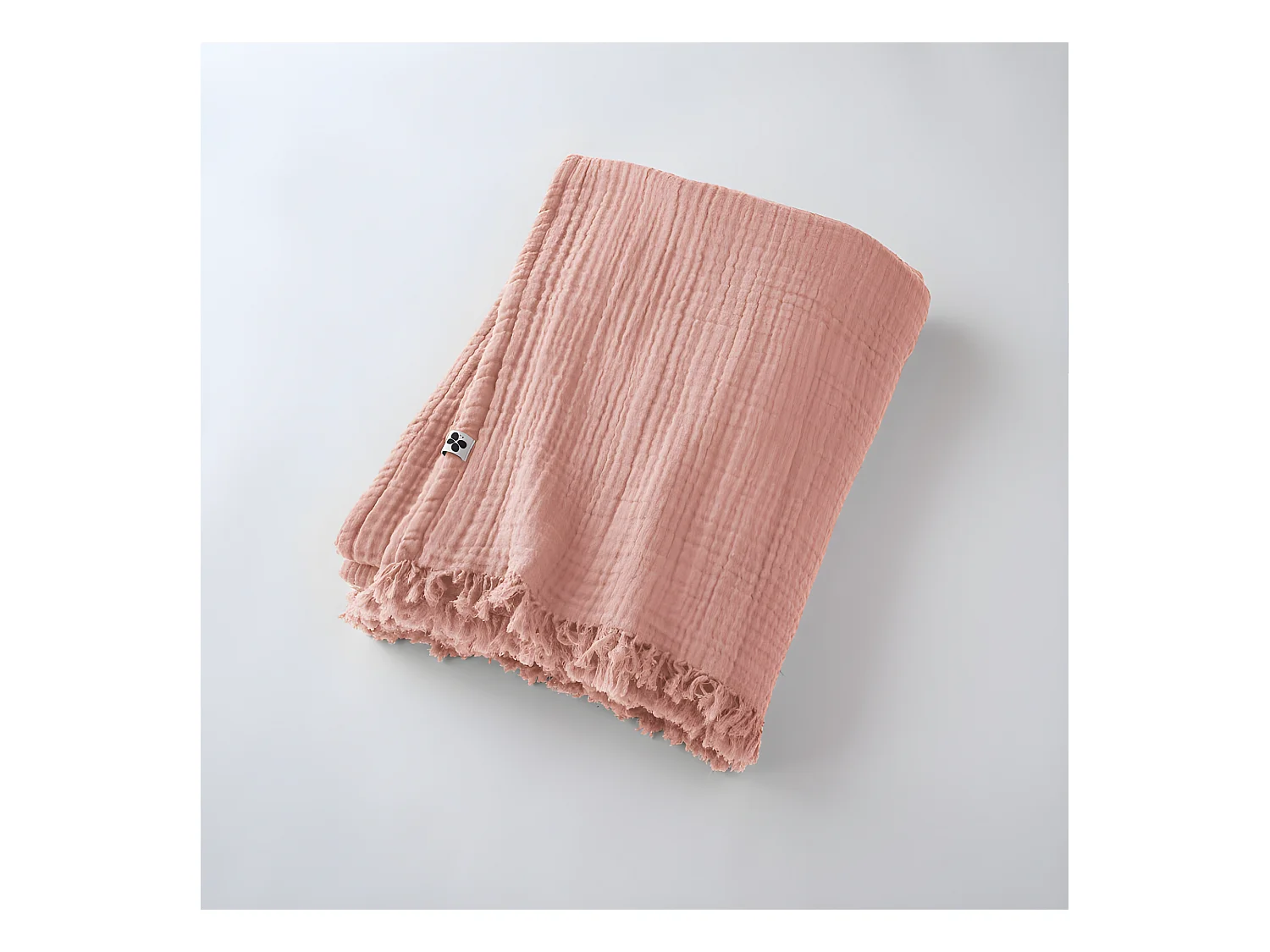 Plaid à franges "Gaïa" toutes dimensions "Gaze de Coton"